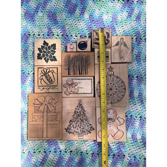 Vintage Rubber Christmas Stamp Lot of 13 - Picture 7 of 12